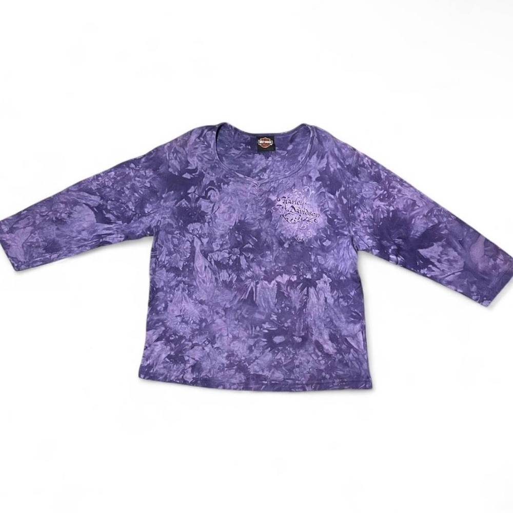 Women’s Harley-Davidson Purple Tie-Dye Long Sleeve Tee Size 1X